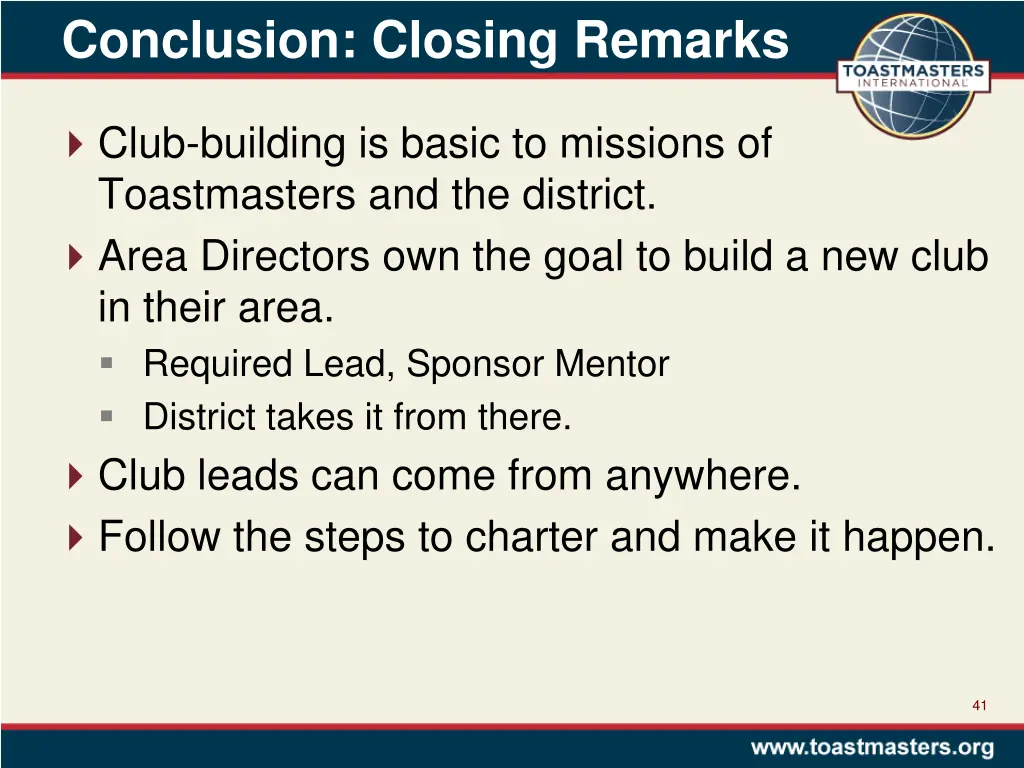 conclusion closing remarks