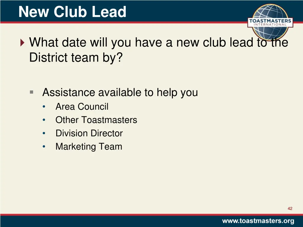 new club lead