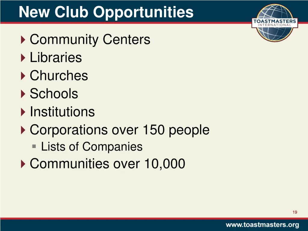new club opportunities
