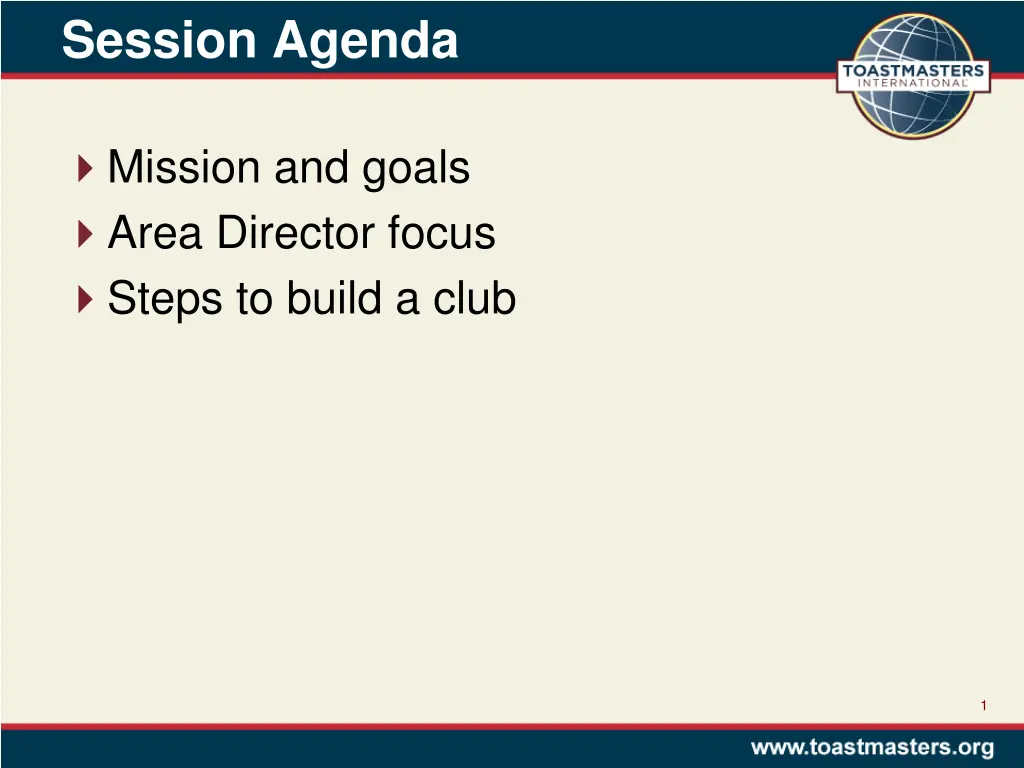 session agenda