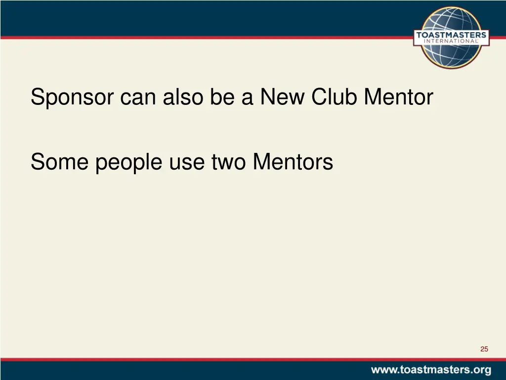 sponsor can also be a new club mentor