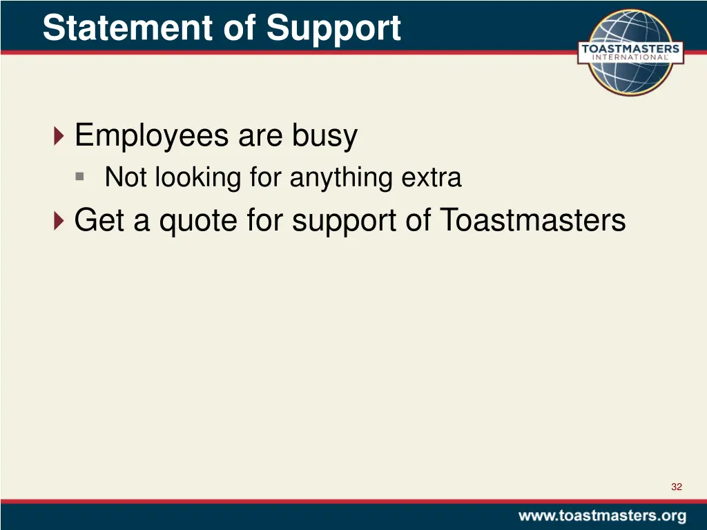 statement of support