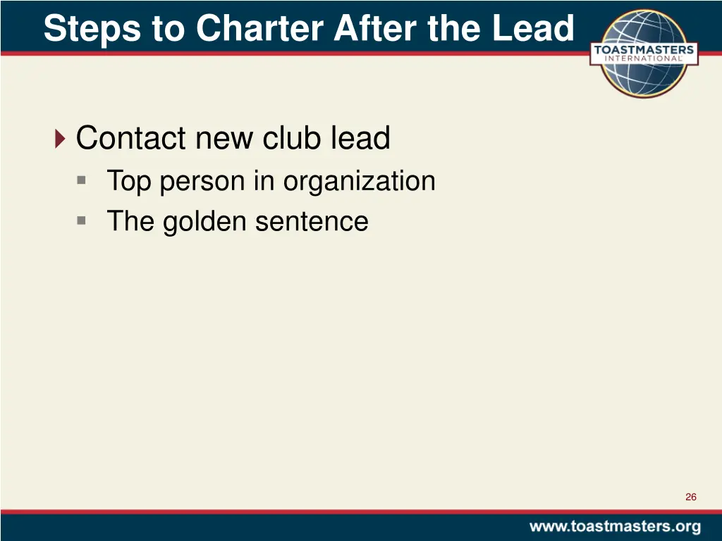 steps to charter after the lead