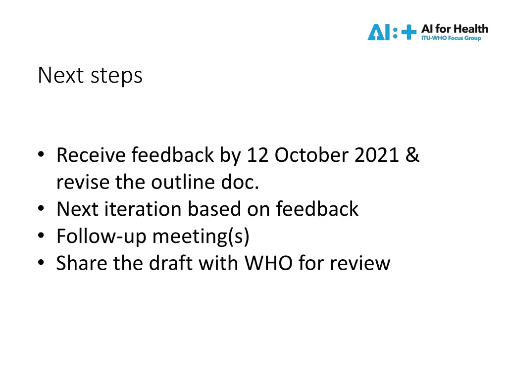 next steps