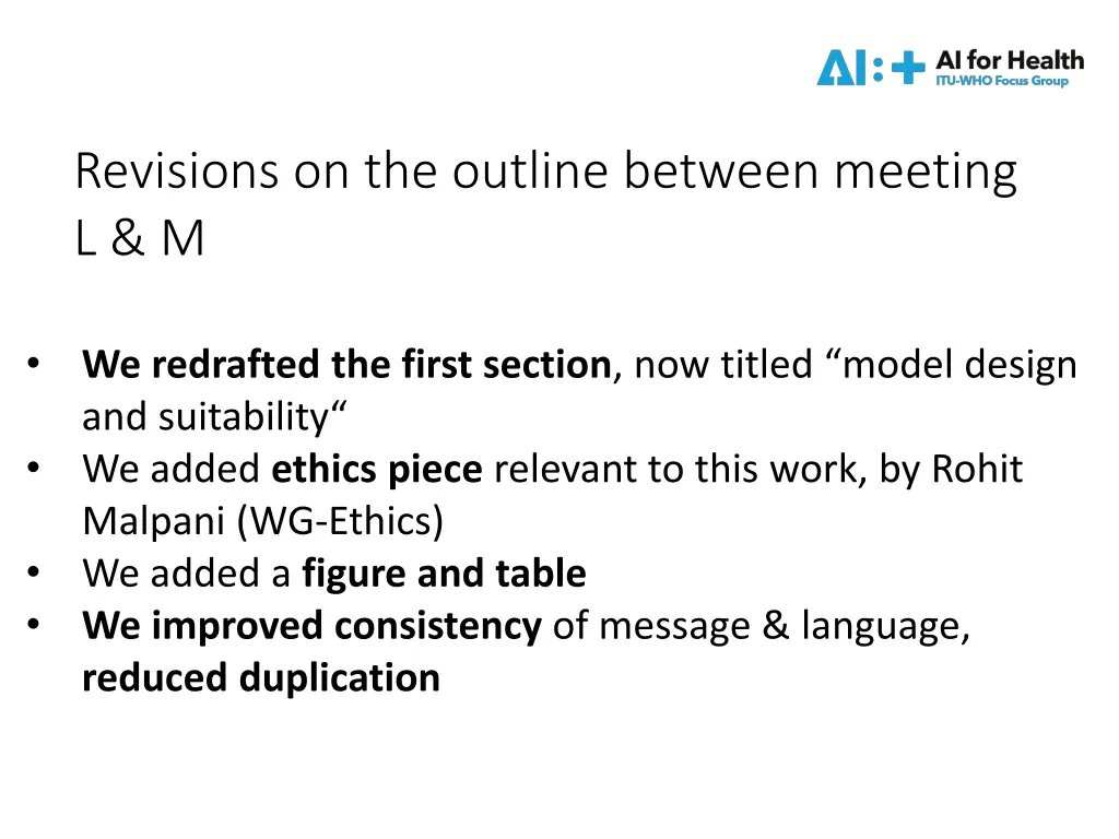 revisions on the outline between meeting l m