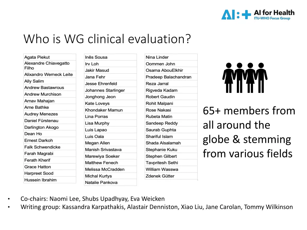 who is wg clinical evaluation