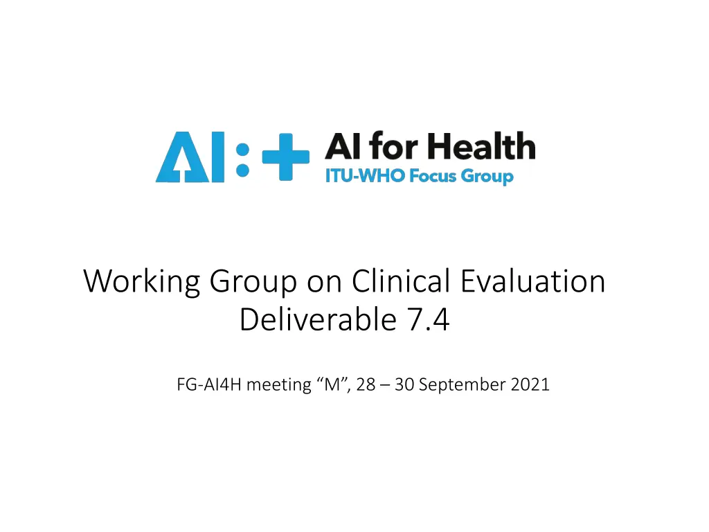 working group on clinical evaluation deliverable
