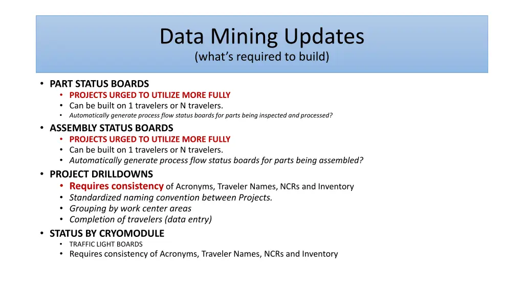 data mining updates what s required to build