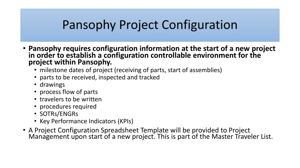 pansophy project configuration