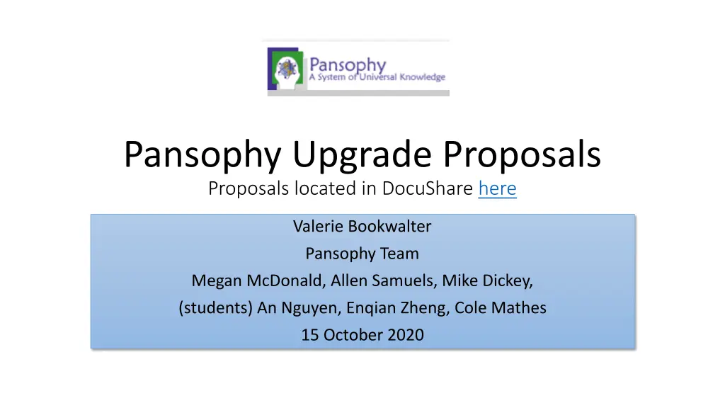 pansophy upgrade proposals proposals located