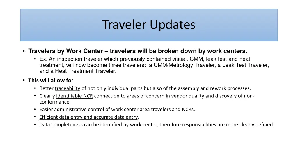 traveler updates