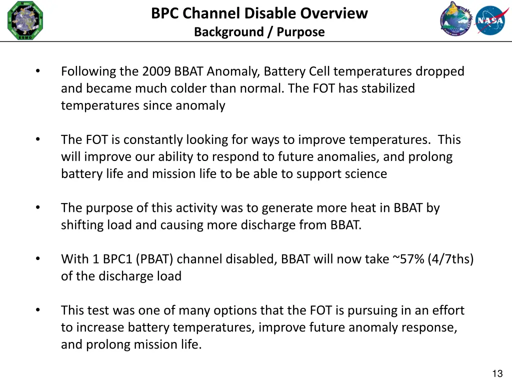 bpc channel disable overview background purpose