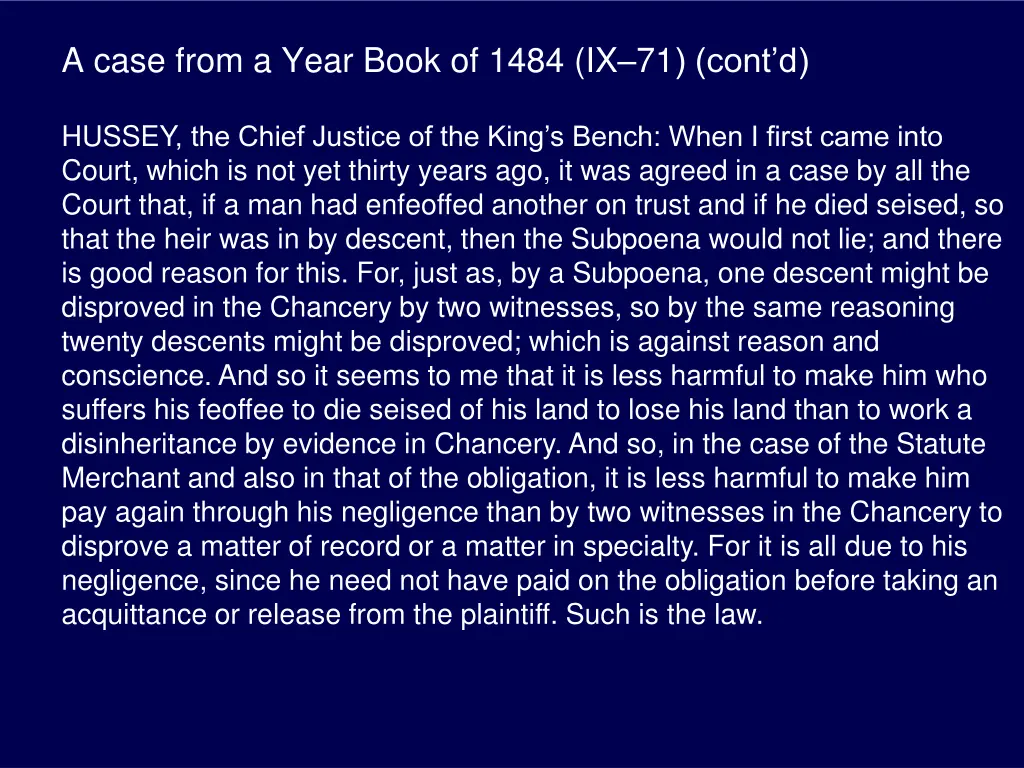 a case from a year book of 1484 ix 71 cont d 1