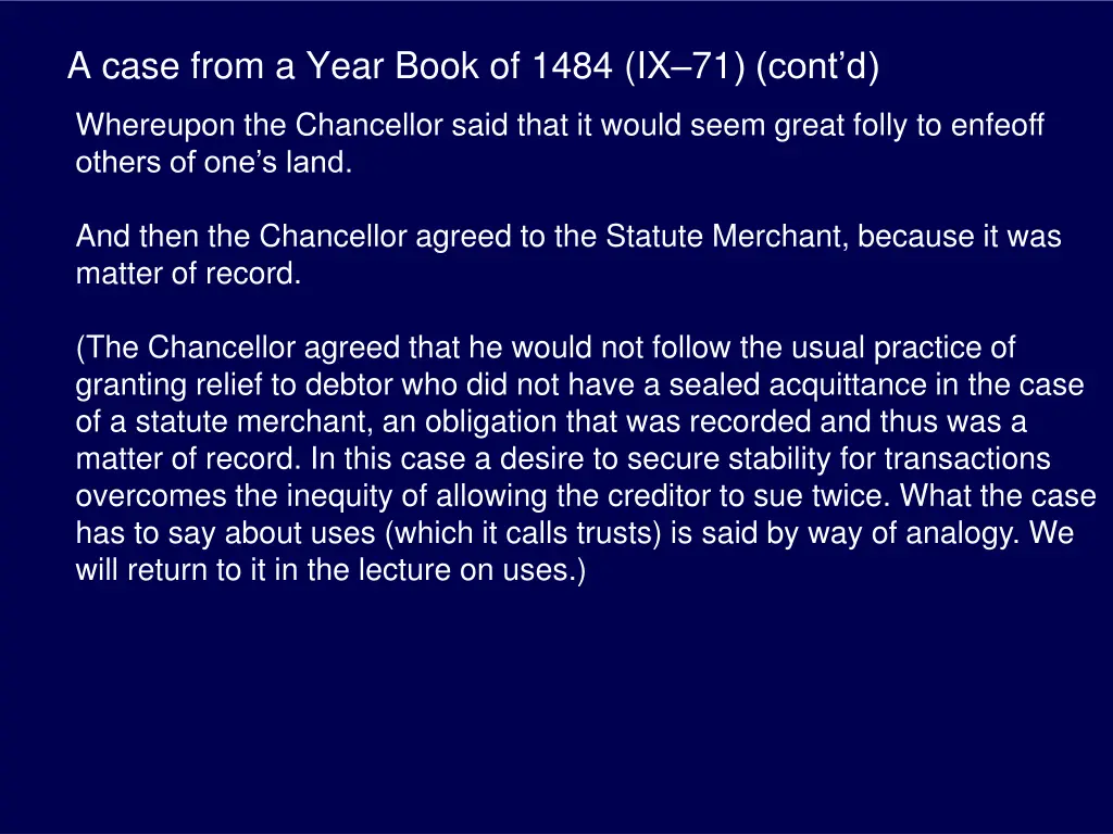 a case from a year book of 1484 ix 71 cont d 2