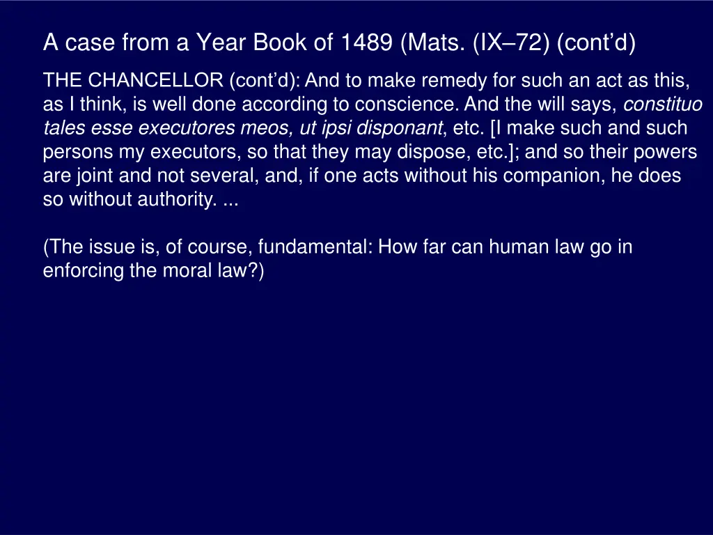 a case from a year book of 1489 mats ix 72 cont d 1
