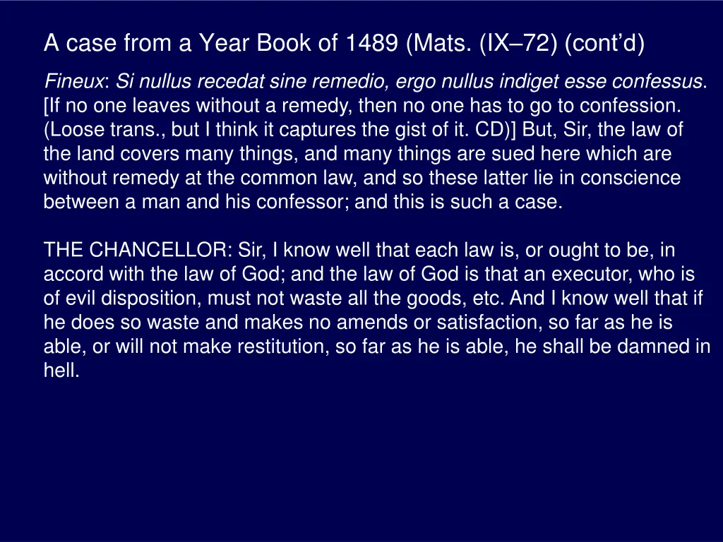 a case from a year book of 1489 mats ix 72 cont d