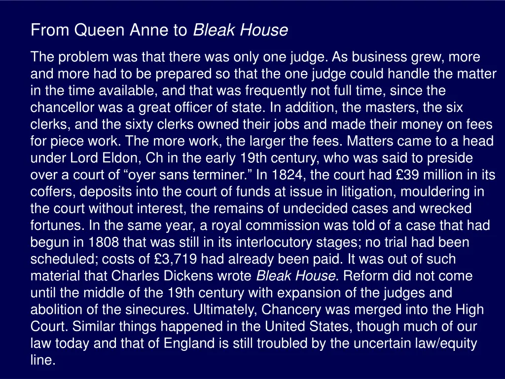 from queen anne to bleak house