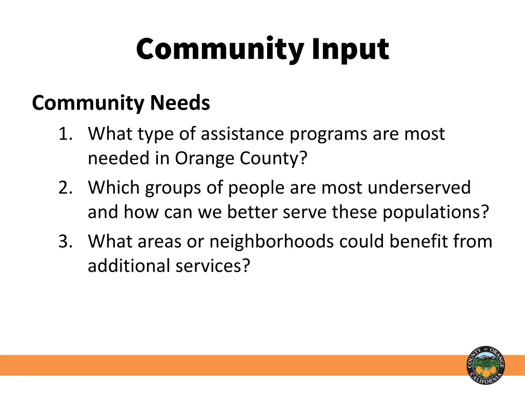 community input 1