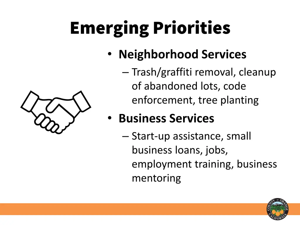 emerging priorities