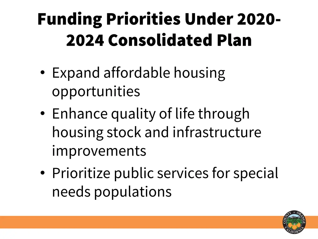 funding priorities under 2020 2024 consolidated