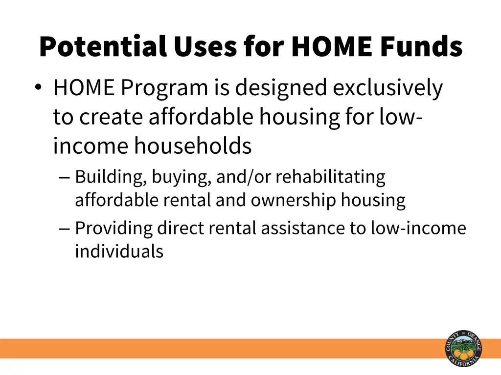 potential uses for home funds home program