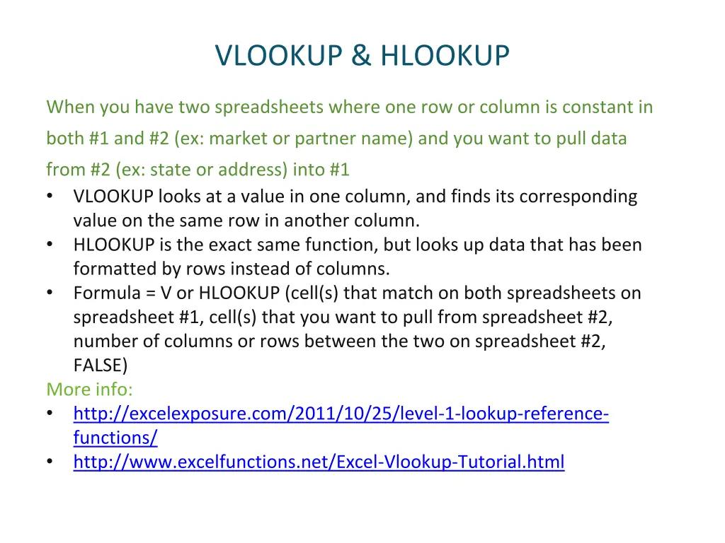 vlookup hlookup
