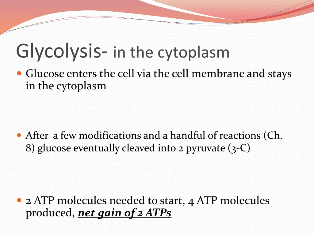 glycolysis in the cytoplasm glucose enters