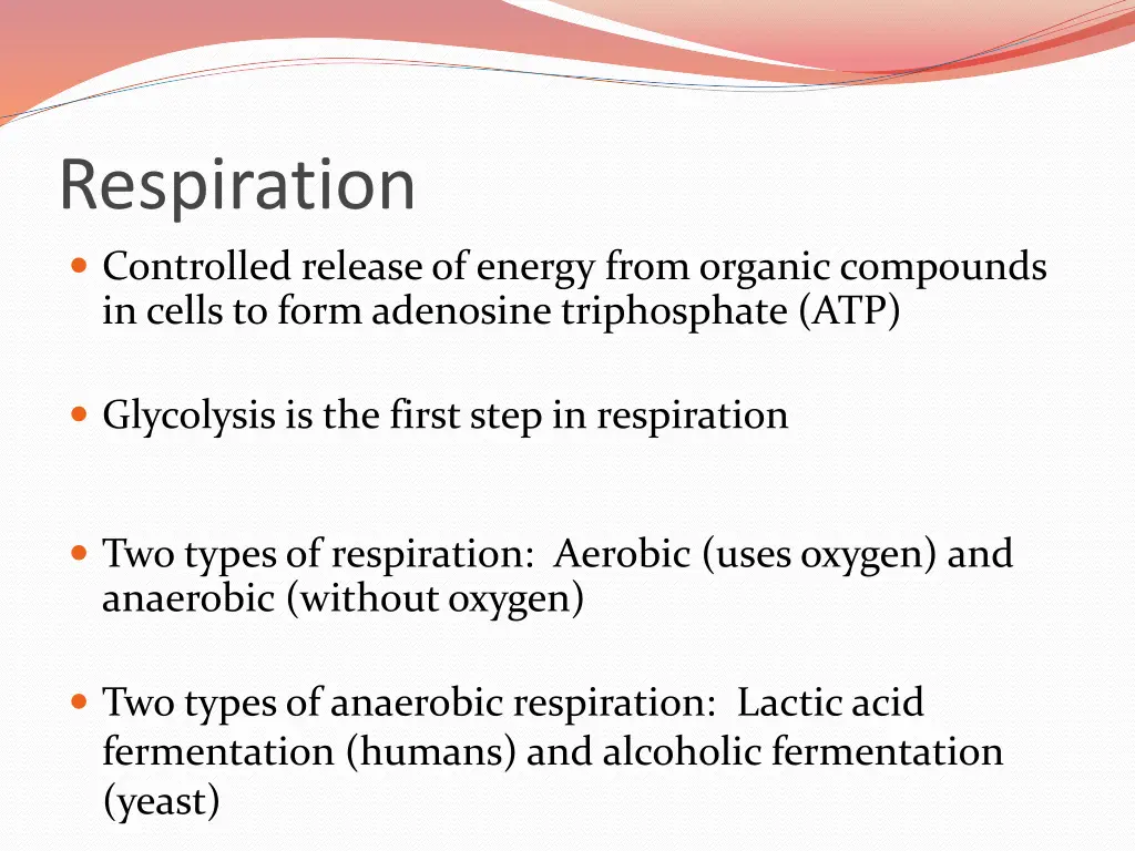 respiration controlled release of energy from