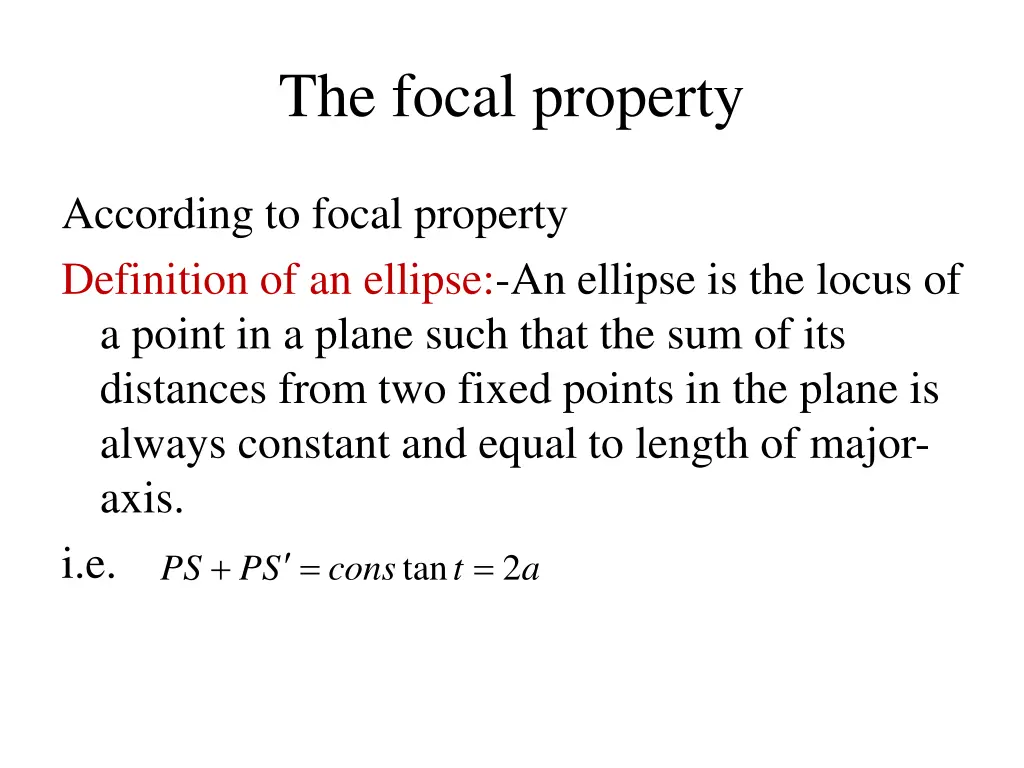 the focal property