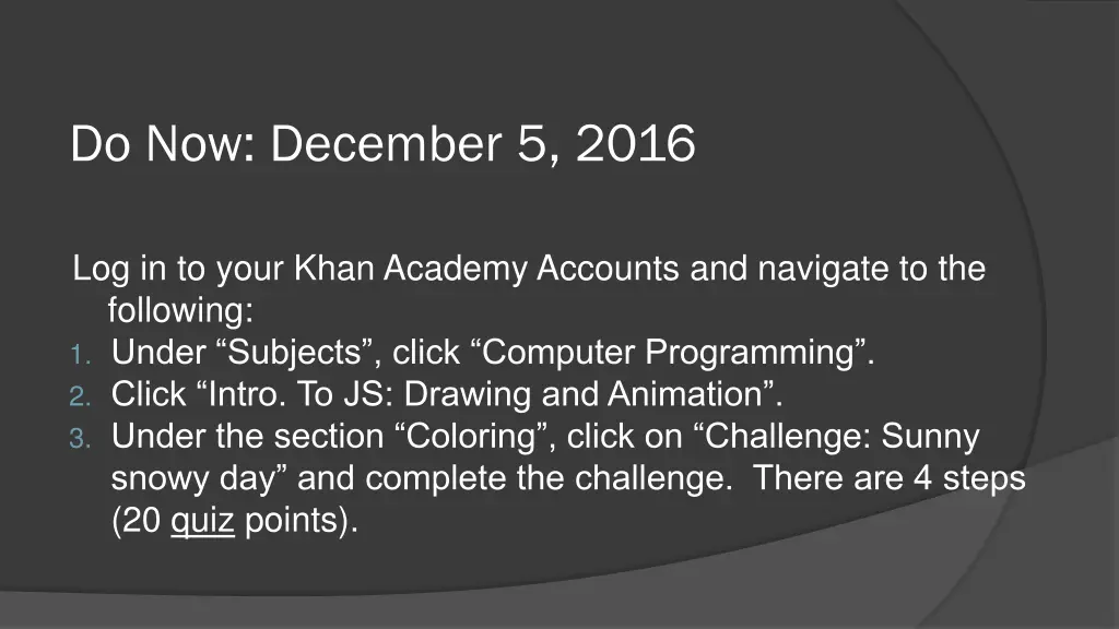 do now december 5 2016