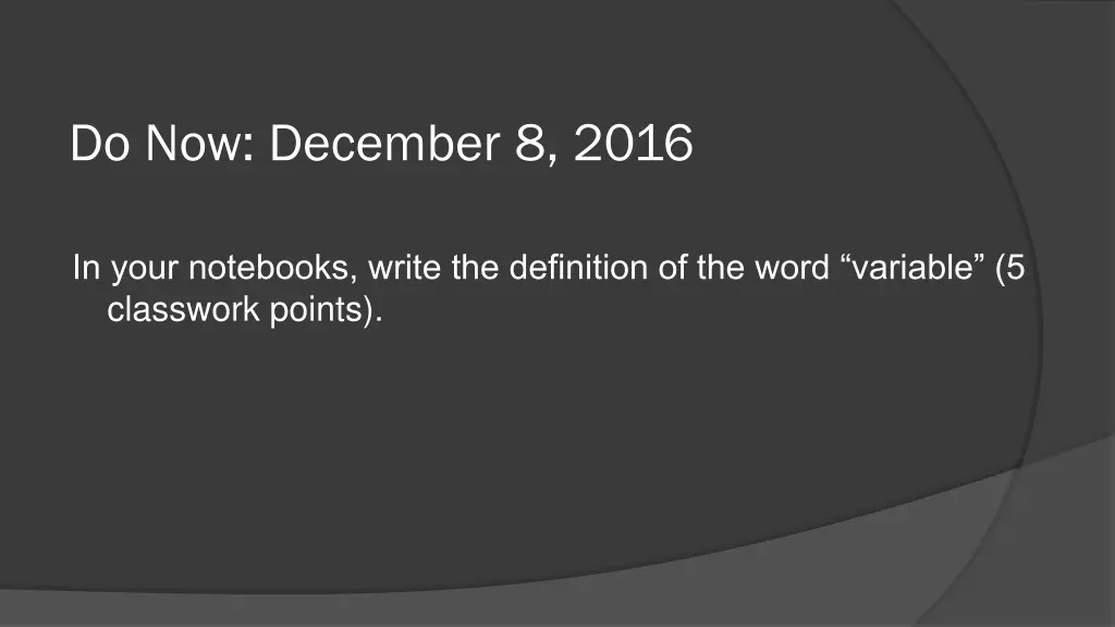 do now december 8 2016