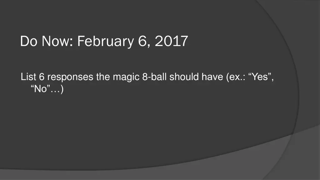 do now february 6 2017