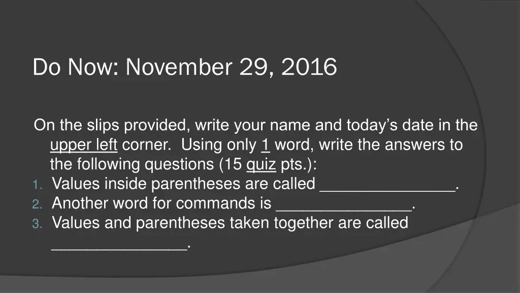 do now november 29 2016