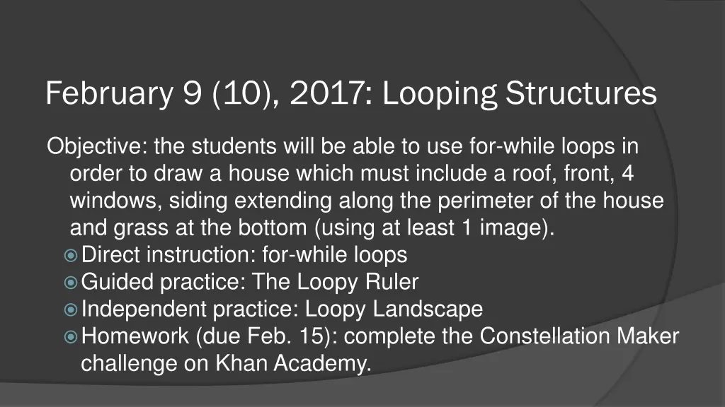 february 9 10 2017 looping structures