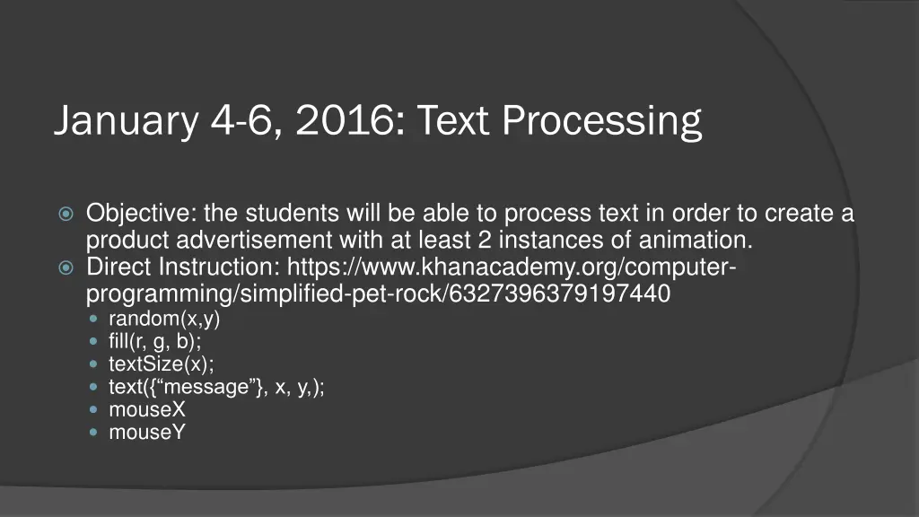 january 4 6 2016 text processing