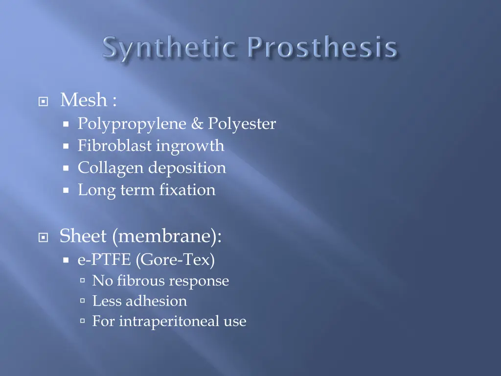 mesh polypropylene polyester fibroblast ingrowth