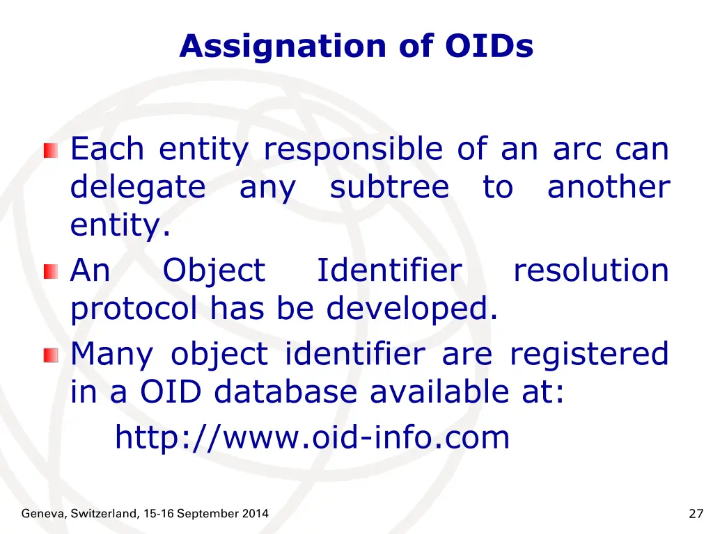 assignation of oids