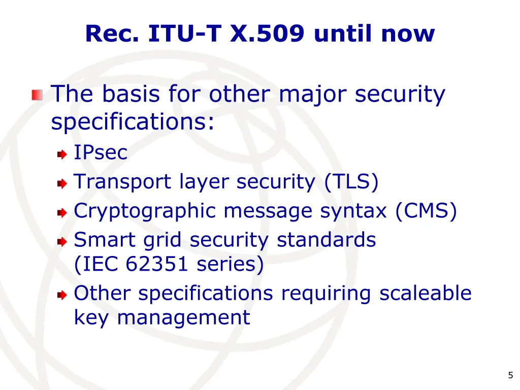 rec itu t x 509 until now 1