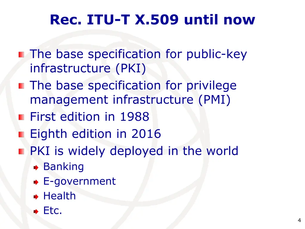 rec itu t x 509 until now