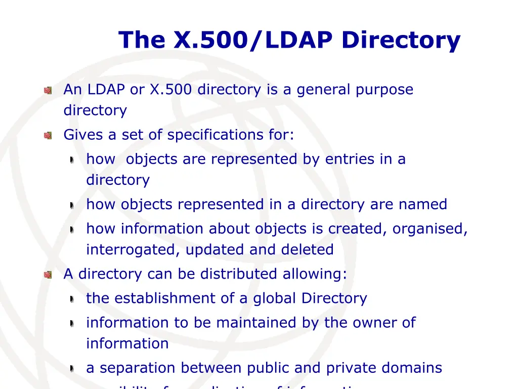 the x 500 ldap directory