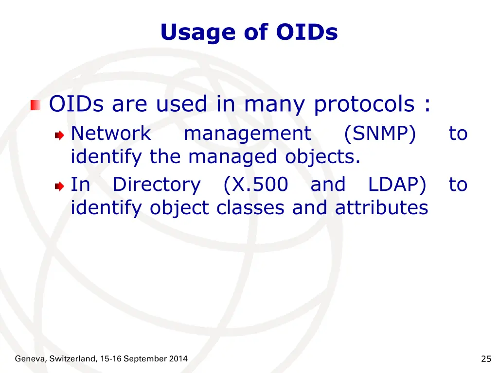 usage of oids