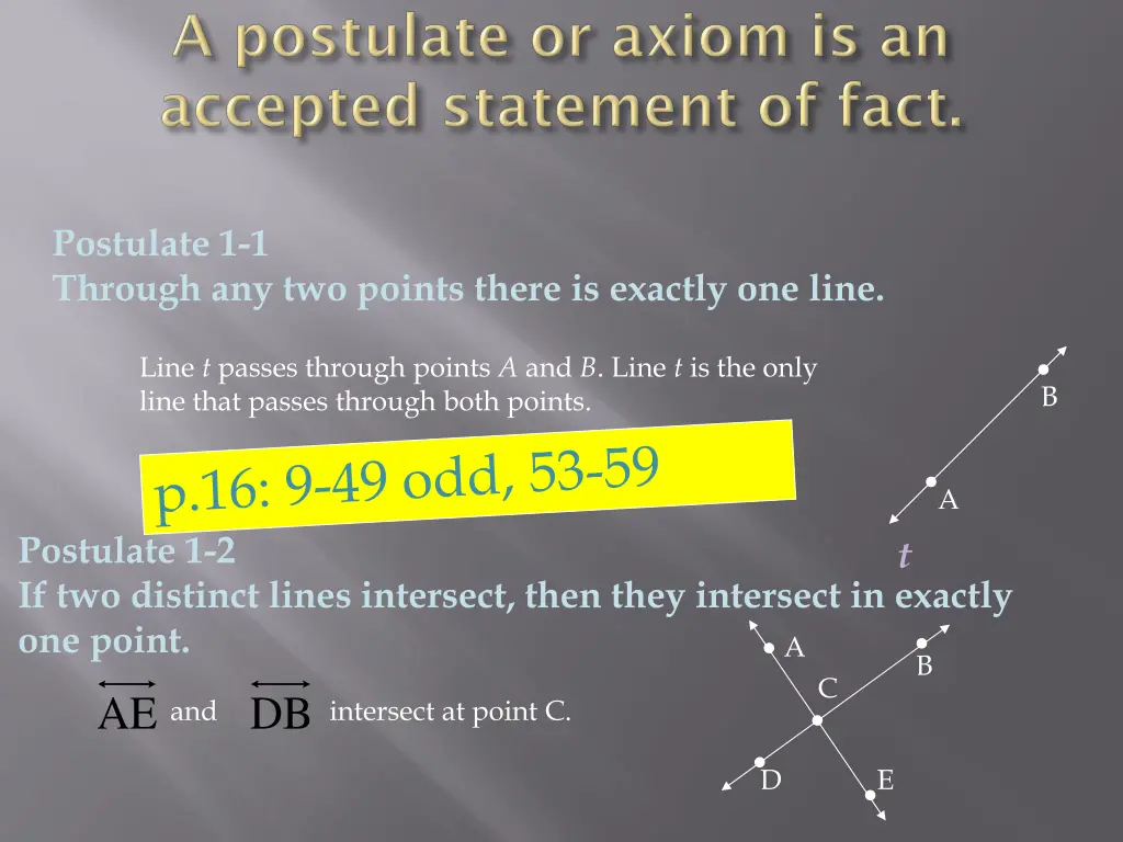 postulate 1 1 through any two points there