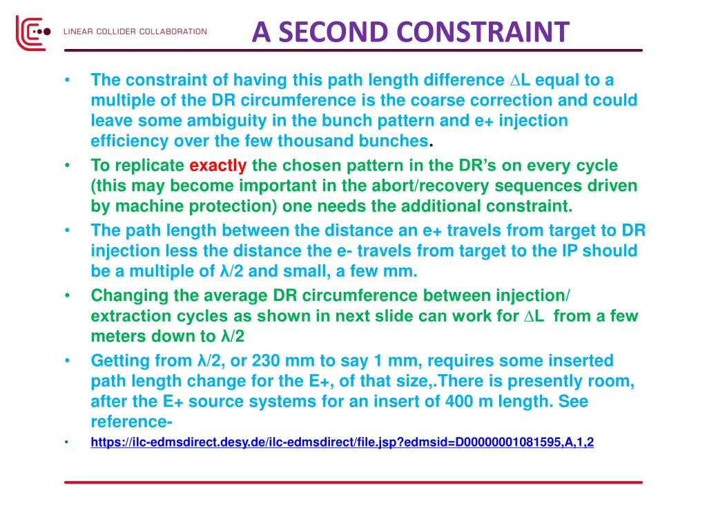 a second constraint