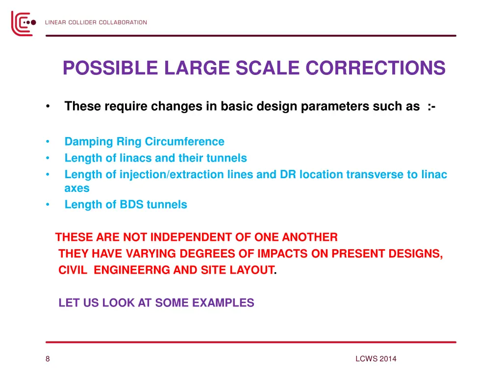 possible large scale corrections