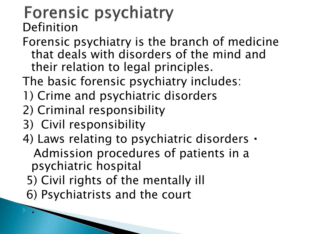 definition forensic psychiatry is the branch
