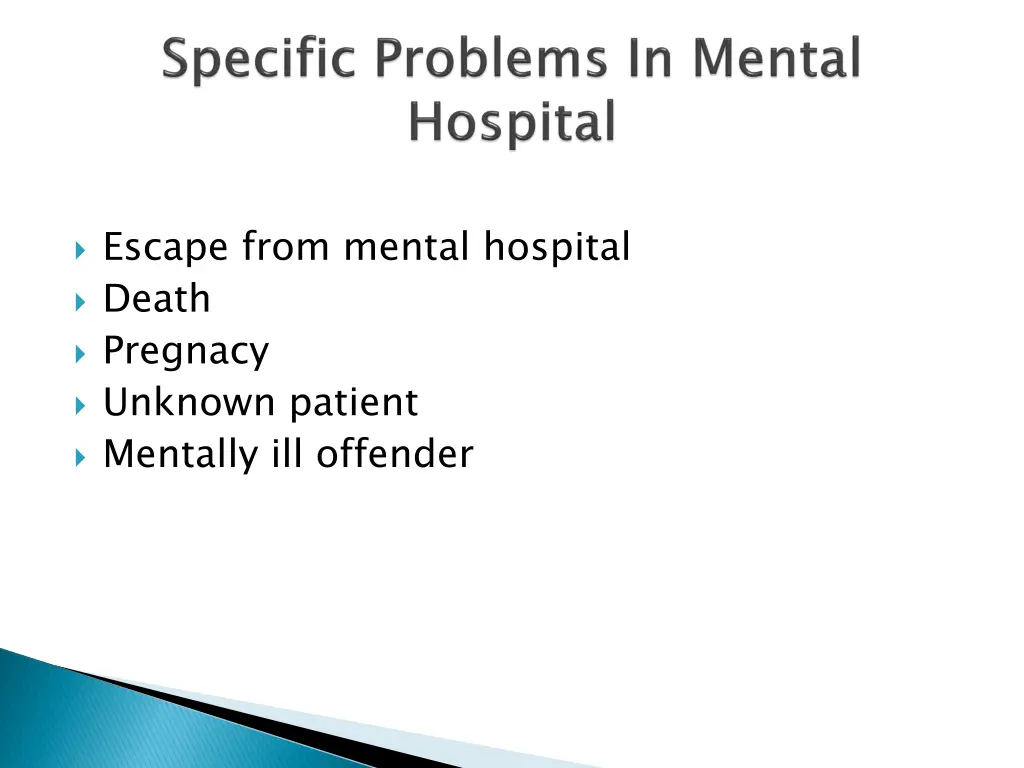 escape from mental hospital death pregnacy