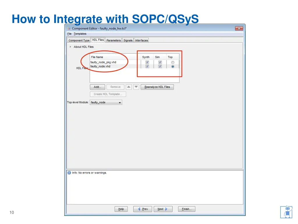 how to integrate with sopc qsys 2