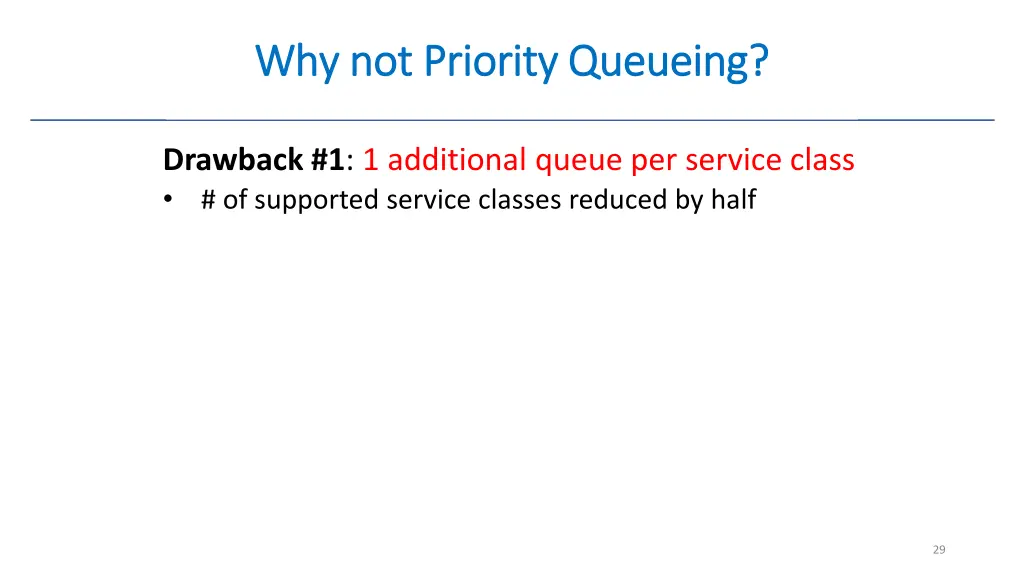 why not priority queueing why not priority 1