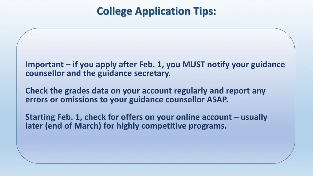 college application tips