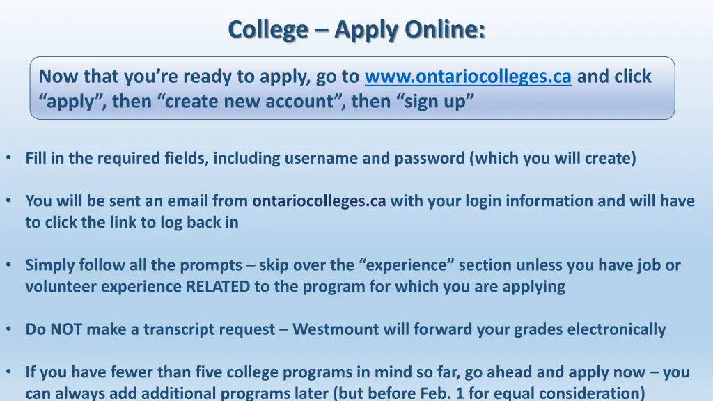 college apply online